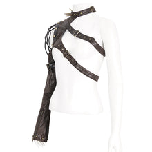 Load image into Gallery viewer, AS18202 Brown Punk halter single shoulder women short jacket