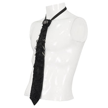 Load image into Gallery viewer, AS157 punk Ripped skull tie with metal buckle on both sides
