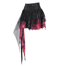 Load image into Gallery viewer, SKT210 Punk asymmetric black and red skirt