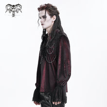 Load image into Gallery viewer, SHT12602 wine glimmer Long-sleeved men velvet shirts