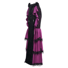 Load image into Gallery viewer, SKT23602 Black And Purple Gothic embossed velvet fishtail skirt