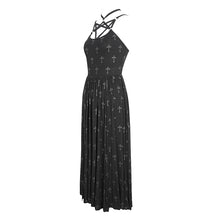 Load image into Gallery viewer, SKT188 Elastic strap halterneck cross knitted waisted dress