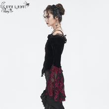 Load image into Gallery viewer, ETT03602 off-shoulder one-piece long-sleeved  gothic women's T-shirt