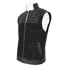 Load image into Gallery viewer, WT075 heat seal backing Cross Pattern Horn Rivet Men's Vest