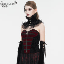 Load image into Gallery viewer, ECST006 Gothic color contrast lace up corset