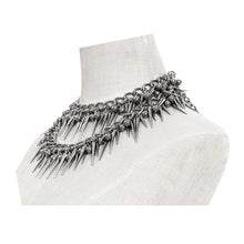 Load image into Gallery viewer, AS210 Punk Double Chain Spike Necklace