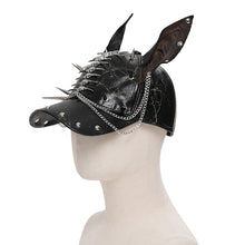 Load image into Gallery viewer, AS280 Cracked PU Doberman Cap with Mixed-Length Spikes