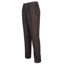 Load image into Gallery viewer, PT24802 COFFEE Steampunk striped suit trousers