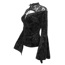 Load image into Gallery viewer, ETT03301 Lace stitching small stand collar long sleeve T-shirt