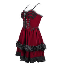 Load image into Gallery viewer, SKT20602 red women Lolita velvet suspenders dress