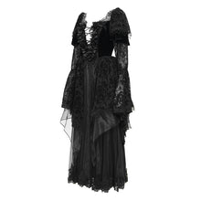 Load image into Gallery viewer, ESKT05201 Chest V-neck long-sleeved jacquard mesh dress