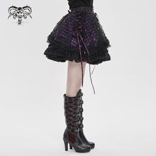 Load image into Gallery viewer, SKT25902 Sequined Mesh and Flat Grid-Paneled Lolita Miniskirt