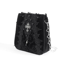 Load image into Gallery viewer, AS18001 Black Gothic Velveteen Women's Bag