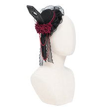 Load image into Gallery viewer, AS304 Lolita DIY Coffin-Shaped Lace Mini Top Hat Hair Clip