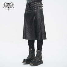Load image into Gallery viewer, SKT186 Punk crackled leather men's kilt