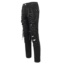 Load image into Gallery viewer, PT213 Hand-painted twill cutout torn distressed men's trousers