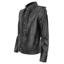 Load image into Gallery viewer, CT207 Punk Rivets Studded Webbing Faux Leather Men's Short Jacket