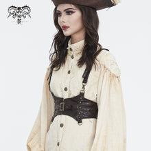 Load image into Gallery viewer, AS175 Punk brown imitation textured leather women corset