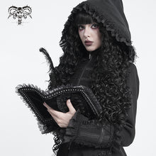 Load image into Gallery viewer, AS320 Gothic-style lace-trimmed coffin-shaped notebook cover