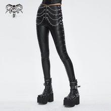 Load image into Gallery viewer, PT233 XOPT-stretchy matte leather high-waisted punk trousers for women