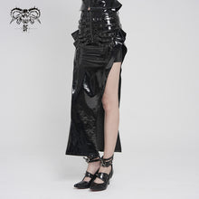 Load image into Gallery viewer, SKT252 Patent Leather Fishtail Punk Skirt