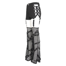 Load image into Gallery viewer, PT235 side hollow out rhombus mesh and herringbone pattern decoration Suspender trousers
