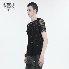 Load image into Gallery viewer, TT247 Ripped Knit Diamond Mesh Oversized Men's T-Shirt