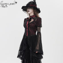 Load image into Gallery viewer, ESHT01902 Stand-Collar Gothic Lace Shirt with Irregular Dot Pattern
