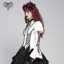 Load image into Gallery viewer, SHT14202 White Love-shaped Jacquard Gothic Blouse
