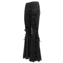Load image into Gallery viewer, EPT01401 Black Gothic velveteen embossed flared pants