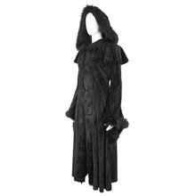Load image into Gallery viewer, CT214 Small shawl fur collar hooded long coat