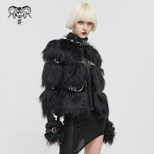 Load image into Gallery viewer, CT128 Devil fashion new style punk fur short cotton jacket for women