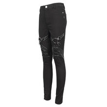 Load image into Gallery viewer, PT214 Punk Twill decorative Faux Leather Leg Loop Trousers