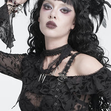 Load image into Gallery viewer, AS322 Gothic necklace with delicate chain and lace detailing