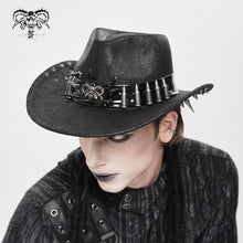 Load image into Gallery viewer, AS265A Punk cowboy hat with long and short metal spikes