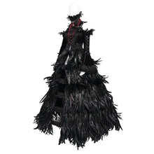 Load image into Gallery viewer, ESKT075 Gothic party Custom-made black feather big dress