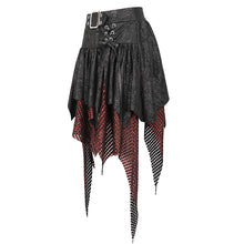 Load image into Gallery viewer, SKT18002 black and red a line Small skirt with irregular hem