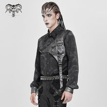 Load image into Gallery viewer, SHT145 Punk two-tone random pattern shirt with 3D pocket