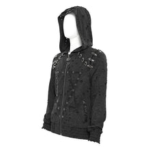 Load image into Gallery viewer, CT274 Punk ripped mist pattern hoodie