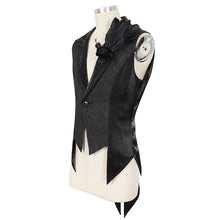 Load image into Gallery viewer, WT07601 Black Gothic jacquard peak lapel swallowtail men's suit vest