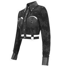 Load image into Gallery viewer, SHT107 Leather paneled rivets studded shirt