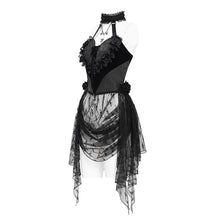 Load image into Gallery viewer, ECST00901 Black Heart Shaped Floral Gothic Corset