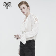 Load image into Gallery viewer, SHT10902 White Gothic V-neck chiffon shirt