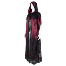 Load image into Gallery viewer, CA04502 Red Women Gothic Lace Hooded Cloak
