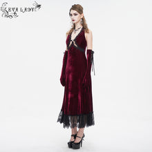 Load image into Gallery viewer, ESKT04302 Red Velvet halterneck strappy dress