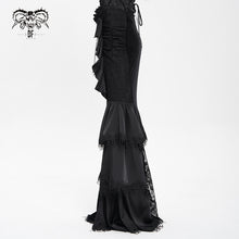 Load image into Gallery viewer, SKT23601 Black Gothic embossed velvet fishtail skirt