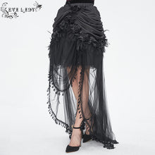 Load image into Gallery viewer, ESKT049 Gothic matte satin pleated soft mesh women long skirt