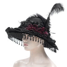 Load image into Gallery viewer, EAS020 Gothic slit bowtie straw hat