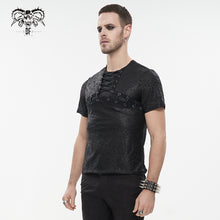 Load image into Gallery viewer, TT162 Punk knit ragged men T-shirt