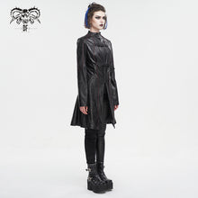 Load image into Gallery viewer, CT21301 Irregular rubberized faux leather contrasting stripe jacket